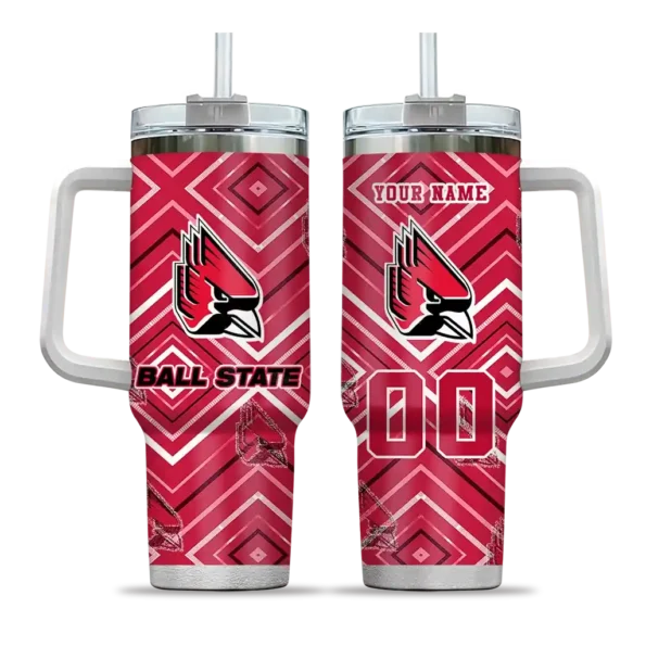 customized ball state cardinals bold diamonds red curved tumbler best selling.webp