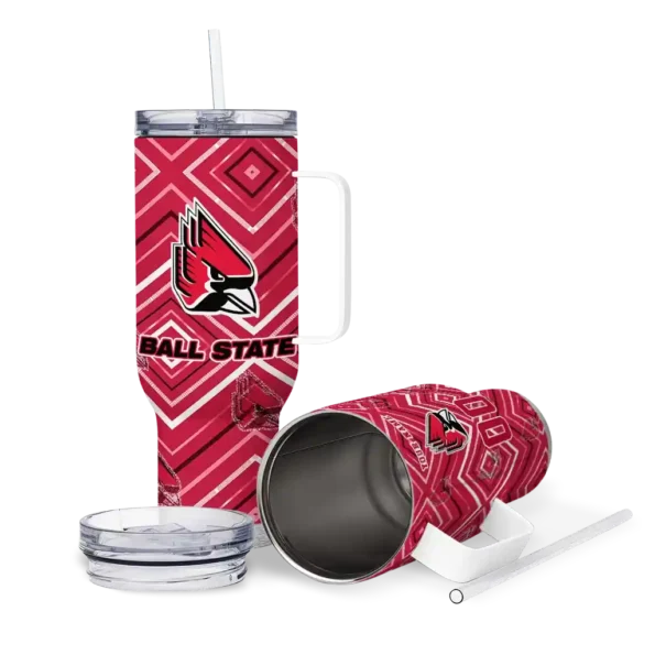 customized ball state cardinals bold diamonds red curved tumbler high quality.webp