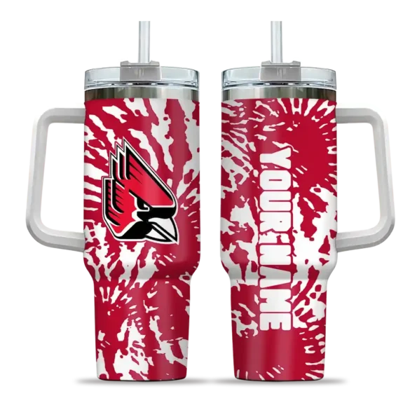 customized ball state cardinals burst swirl red curved tumbler best selling.webp