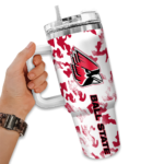 customized ball state cardinals camo mashup red white curved tumbler best selling.webp