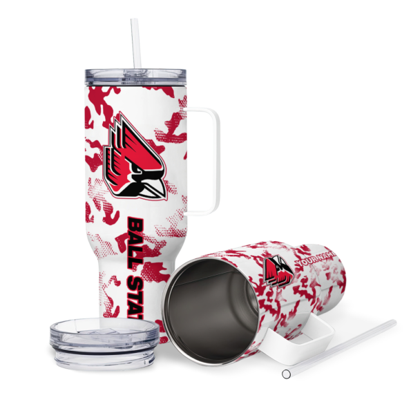 customized ball state cardinals camo mashup red white curved tumbler high quality.webp