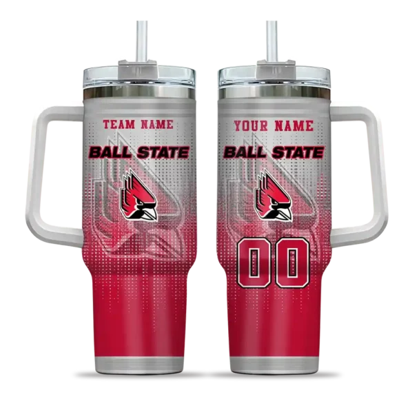customized ball state cardinals gradient dots red curved tumbler best selling.webp