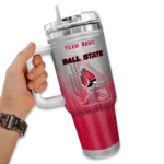 customized ball state cardinals gradient dots red curved tumbler best selling.webp