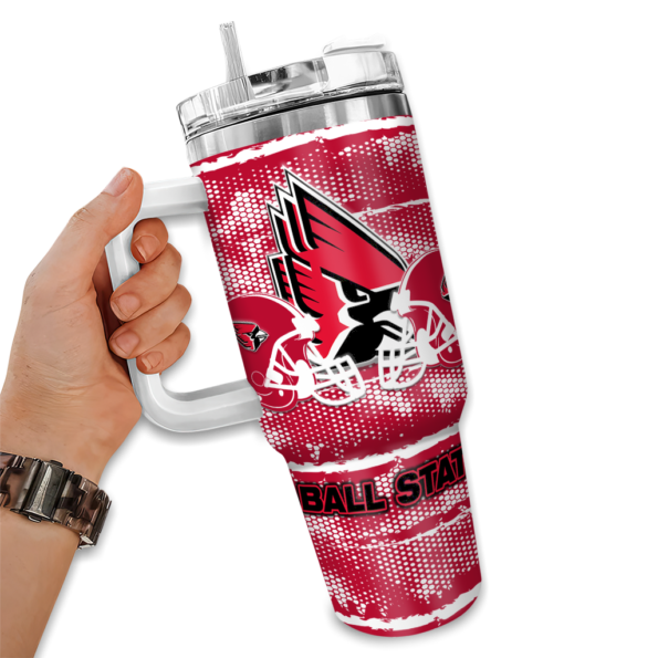 customized ball state cardinals honey streaks red curved tumbler fashion forward.webp