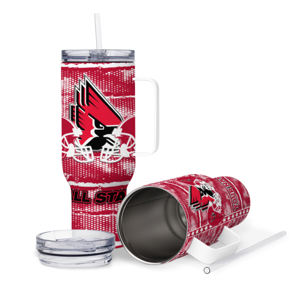 customized ball state cardinals honey streaks red curved tumbler high quality.webp