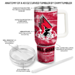 customized ball state cardinals honey streaks red curved tumbler best selling.webp