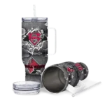 customized ball state cardinals superman shield red gray curved tumbler best selling.webp