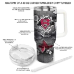 customized ball state cardinals superman shield red gray curved tumbler best selling.webp