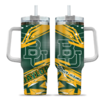 customized baylor bears abstract paths green curved tumbler best selling.webp
