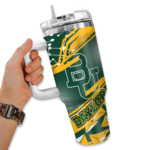 customized baylor bears abstract paths green curved tumbler best selling.webp