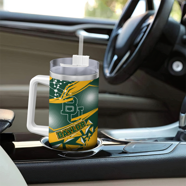 customized baylor bears abstract paths green curved tumbler trendy.webp