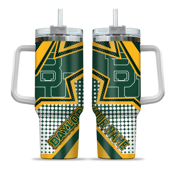 customized baylor bears arrow burst green curved tumbler best selling.webp