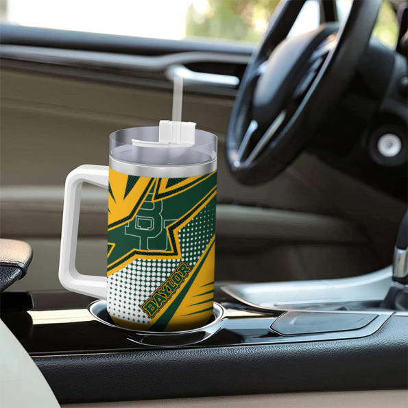 customized baylor bears arrow burst green curved tumbler trendy.webp