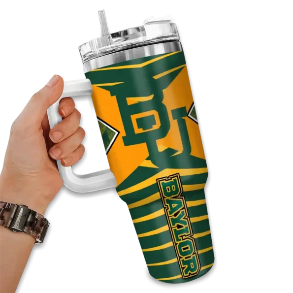 customized baylor bears chevron layers green curved tumbler fashion forward.webp