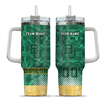 customized baylor bears geometric prism green curved tumbler best selling.webp