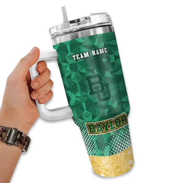 customized baylor bears geometric prism green curved tumbler fashion forward.webp