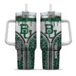customized baylor bears leopard zipper green curved tumbler best selling.webp