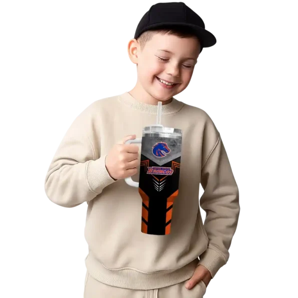 customized boise state broncos arrow armor orange black curved tumbler latest model.webp
