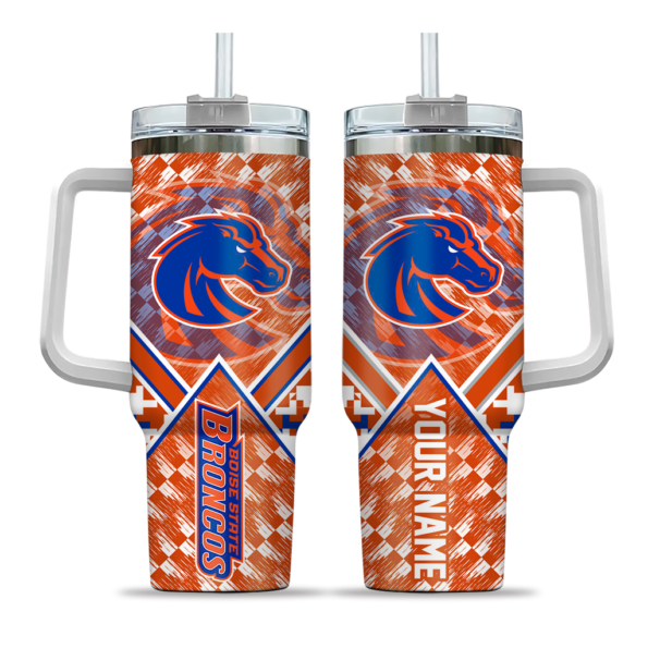 customized boise state broncos chevron angle orange curved tumbler best selling.webp