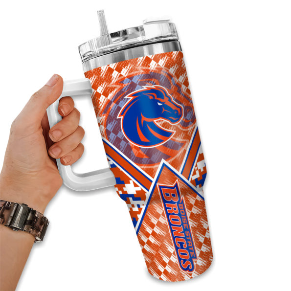 customized boise state broncos chevron angle orange curved tumbler fashion forward.webp