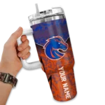 customized boise state broncos chevron stripe orange curved tumbler best selling.webp