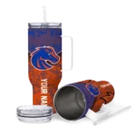 customized boise state broncos chevron stripe orange curved tumbler best selling.webp
