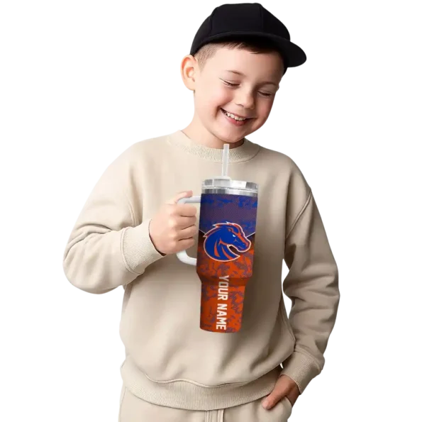 customized boise state broncos chevron stripe orange curved tumbler latest model.webp
