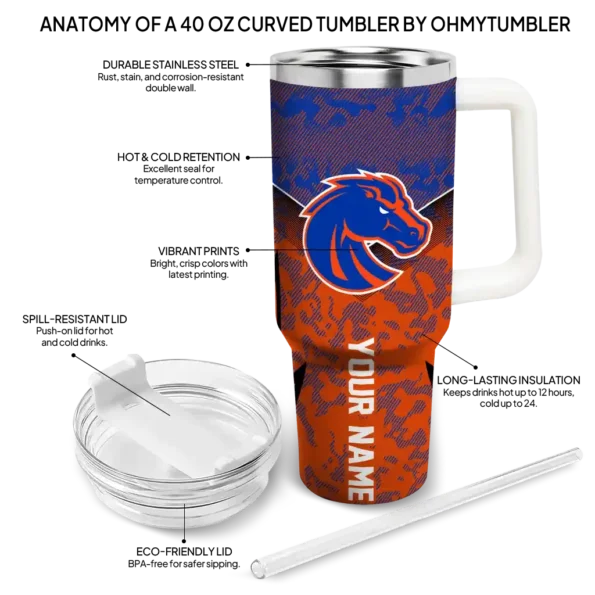 customized boise state broncos chevron stripe orange curved tumbler new arrival.webp