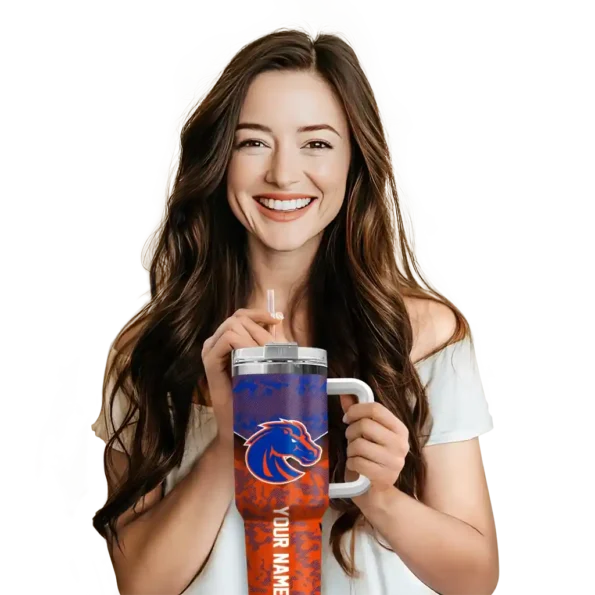 customized boise state broncos chevron stripe orange curved tumbler premium grade.webp