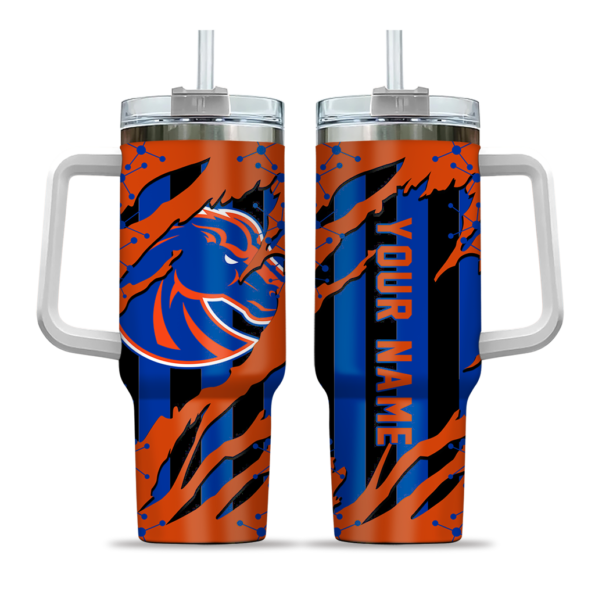 customized boise state broncos claw cut orange black curved tumbler best selling.webp