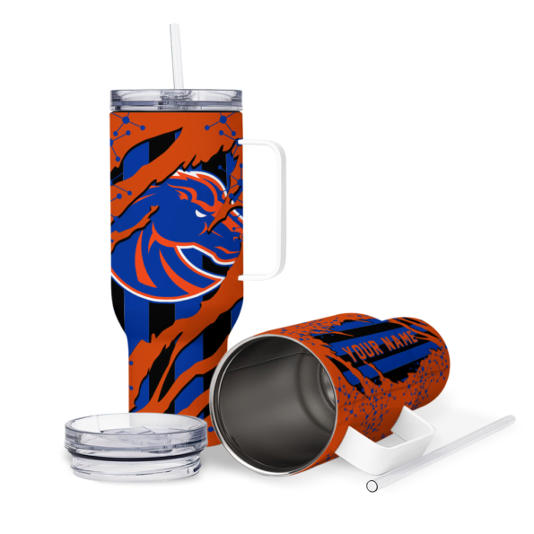 customized boise state broncos claw cut orange black curved tumbler high quality.webp