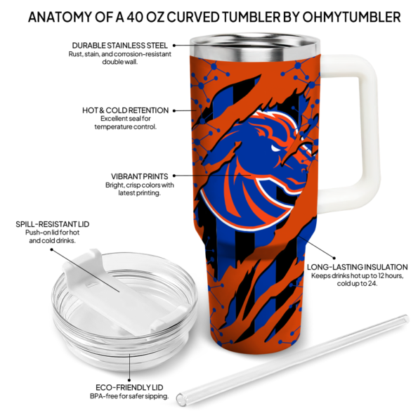 customized boise state broncos claw cut orange black curved tumbler new arrival.webp