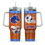 customized boise state broncos heart helmet motif orange curved tumbler best selling.webp