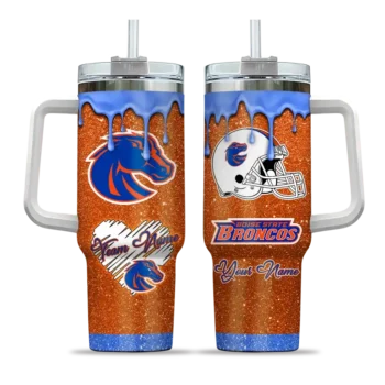 customized boise state broncos heart helmet motif orange curved tumbler best selling.webp