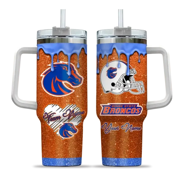 customized boise state broncos heart helmet motif orange curved tumbler best selling.webp