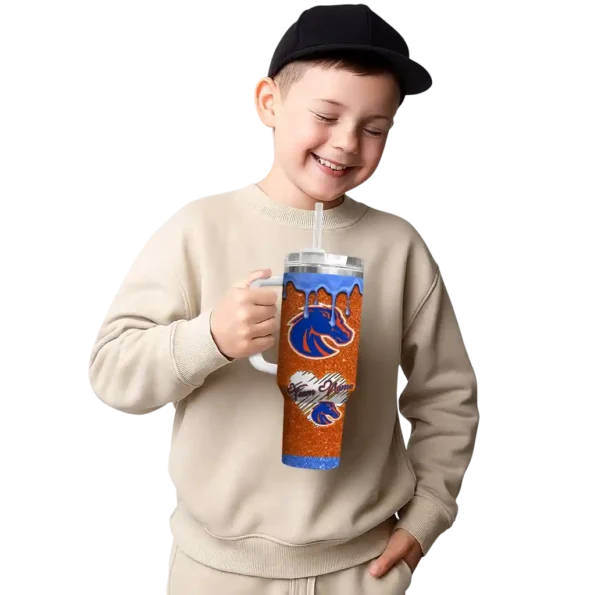 customized boise state broncos heart helmet motif orange curved tumbler latest model.webp