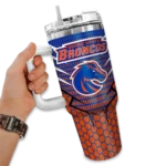 customized boise state broncos hex texture orange curved tumbler best selling.webp