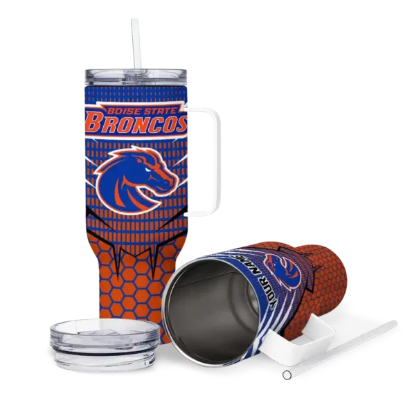 customized boise state broncos hex texture orange curved tumbler high quality.webp