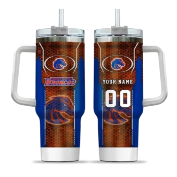 customized boise state broncos hexagon armor orange curved tumbler best selling.webp