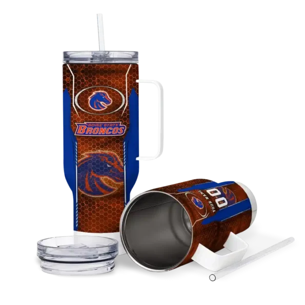 customized boise state broncos hexagon armor orange curved tumbler high quality.webp