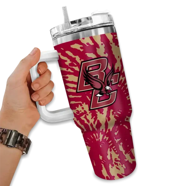 customized boston college eagles burst swirl maroon curved tumbler fashion forward.webp