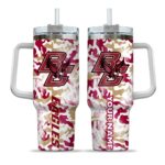 customized boston college eagles camo mashup maroon white curved tumbler best selling.webp
