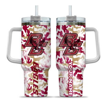 customized boston college eagles camo mashup maroon white curved tumbler best selling.webp