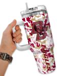 customized boston college eagles camo mashup maroon white curved tumbler best selling.webp