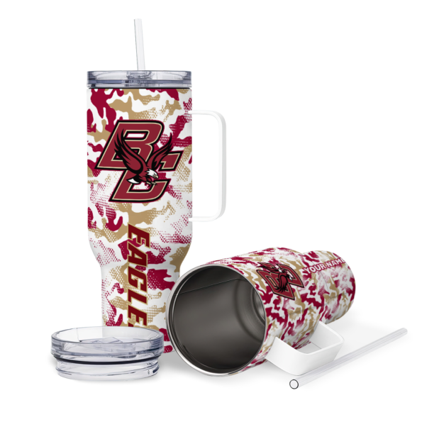 customized boston college eagles camo mashup maroon white curved tumbler high quality.webp