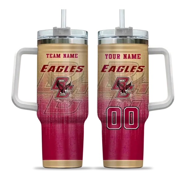 customized boston college eagles gradient dots maroon curved tumbler best selling.webp