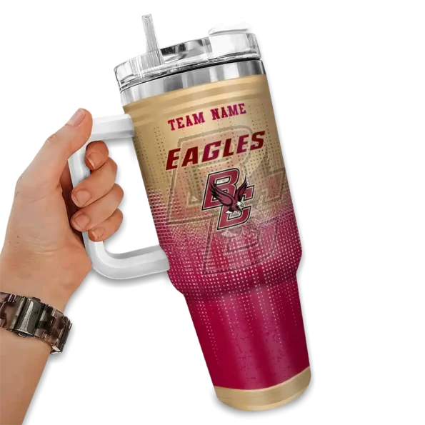 customized boston college eagles gradient dots maroon curved tumbler fashion forward.webp