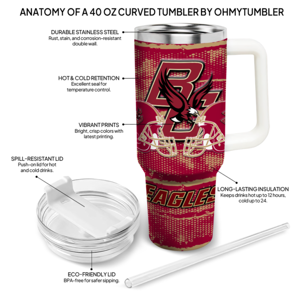 customized boston college eagles honey streaks maroon curved tumbler new arrival.webp
