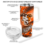 customized bowling green falcons abstract paths orange curved tumbler best selling.webp