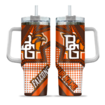 customized bowling green falcons arrow burst orange curved tumbler best selling.webp